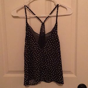 Black polka dot tank top